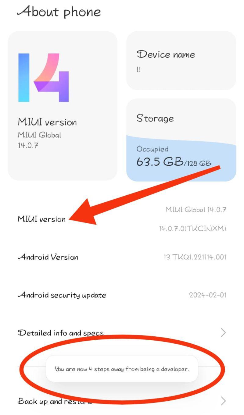 Menú de ajustes de Android con las Opciones para desarrolladores desactivadas