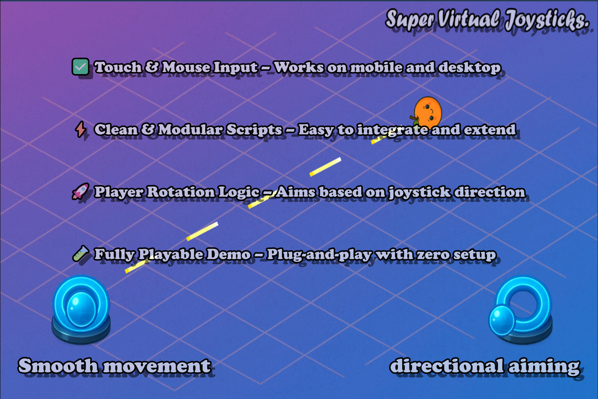 Interfață mobilă Super Sus cu joystick analogic virtual