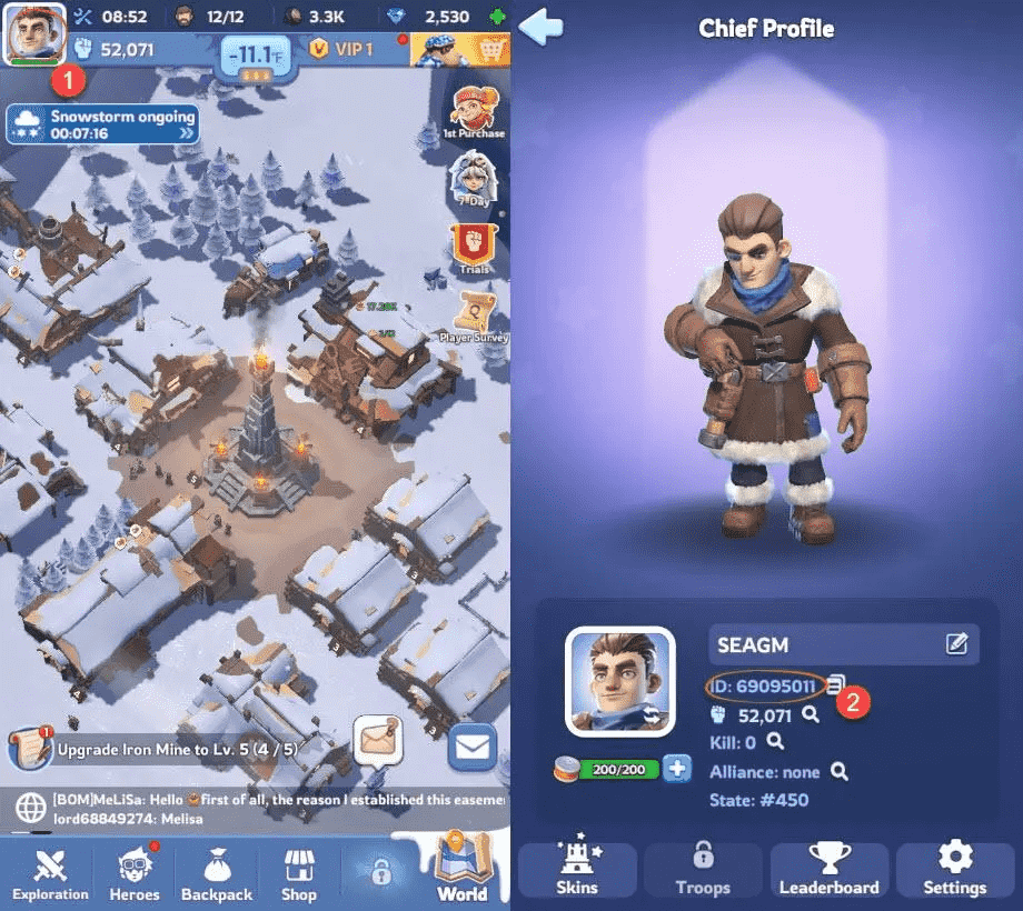 Jak najít své Whiteout Survival Frost Stars UID