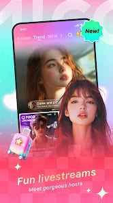 Diseño de pantalla despejada con interfaz minimizada en MICO Live
