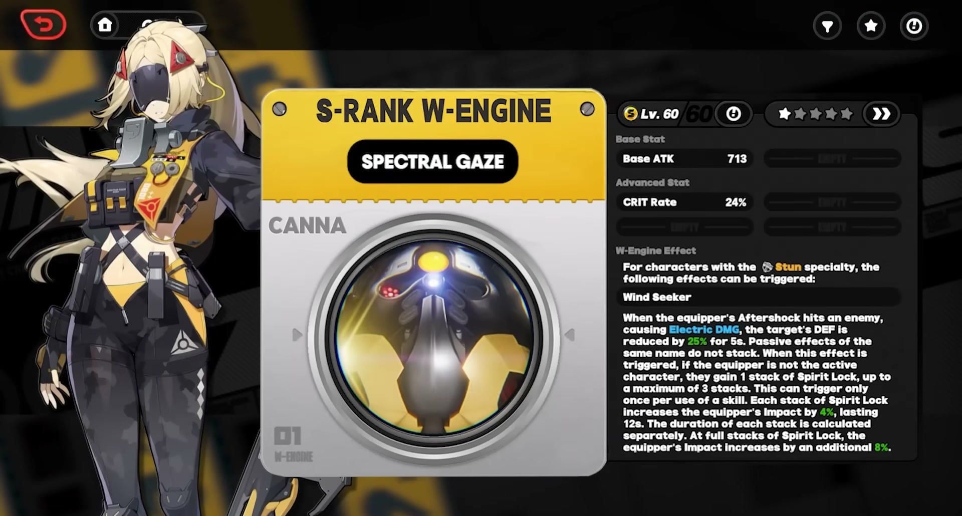 Zenless Zone Zero free agent selector Spectral Gaze Trigger W-Engine