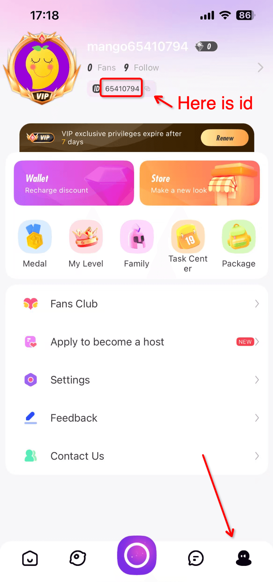 How to find your Mango Live Diamonds UID