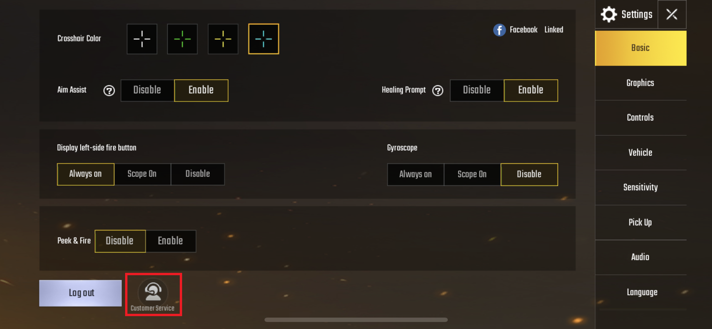 PUBG Mobile customer support ticket screen showing item purchase inquiry options
